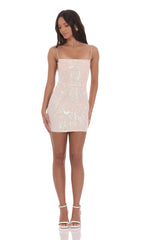 Iridescent Sequin Dress in Pink