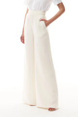 Silk White Palazzo Trouser