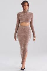 rose chenille maxi skirt