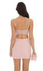 Mesh Bodycon Dress in Light Pink