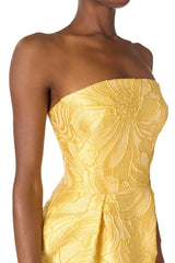 Lemon Floral Jacquard Dress