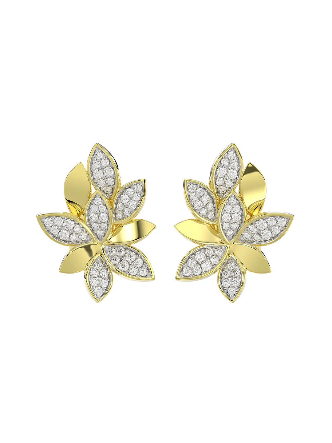 Wild Flower Yellow Gold Earrings