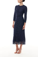 Ocean Lace Long Sleeve Dress