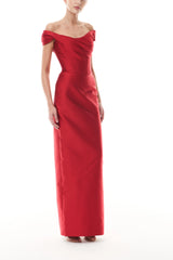 Siren Off-The-Shoulder Column Gown