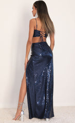 Sequin Maxi Set in Navy