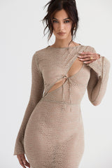 stone floral lace maxi dress