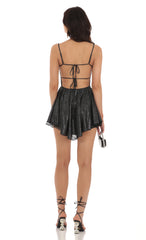 Shimmer Flare Dress in Black