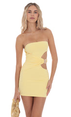 Conch Cutout Bodycon Dress in Yellow