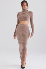 rose chenille maxi skirt