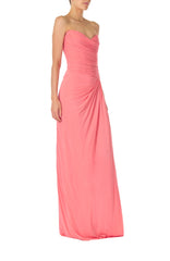 Strapless Draped Jersey Gown