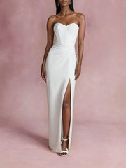 Twist Crepe Column Gown