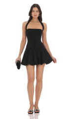 Halter Bubble Dress in Black