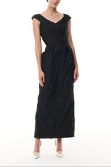 Jacquard V-Neck Column Dress