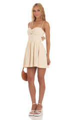 Twist Dress in Beige