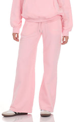 Fleece Straight Sweatpants in Pink