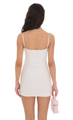 Mini Ruffles Bodycon Dress in White