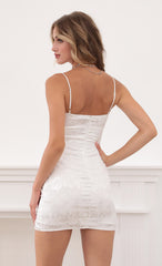 Floral Print Tie Front Dress in White