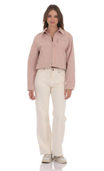 Corduroy Collar Jacket in Pink