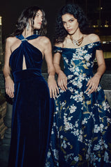 Off-The-Shoulder Floral Ballgown