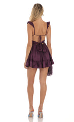 Fit and Flare Dress in Purple