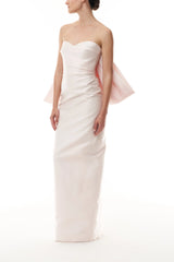 Candy Bow-Draped Column Gown