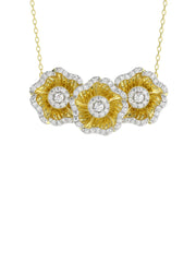 Halo Flower Yellow Pendant Necklace