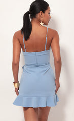 Ruffle Dress in Pastel Blue