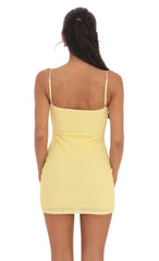 Mini Ruffles Bodycon Dress in Yellow