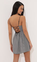 A-line dress in Black and White Checkered