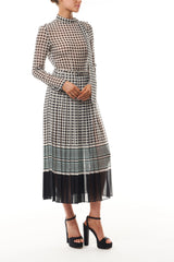 Scarf Neck Pleated Day Dress