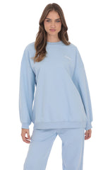 Lucy Oversized Crewneck in Blue