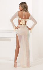 Two Piece Set in Champagne Sequin