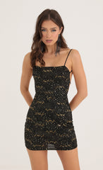 Strappy Dress in Black Starlight