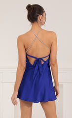 Halter Slip Dress in Blue