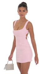 Open Back Bodycon Dress in Pink