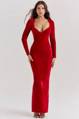 scarlet chenille sweetheart dress