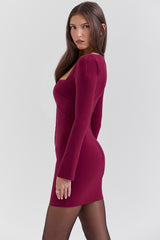 berry bodycon mini dress