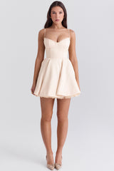 vintage cream tulle mini dress
