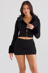 black cashmere mini skirt