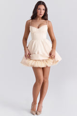 vintage cream tulle mini dress