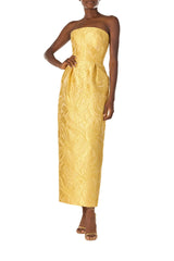 Lemon Floral Jacquard Dress