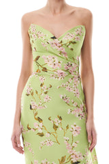 Celadon Floral Column Gown