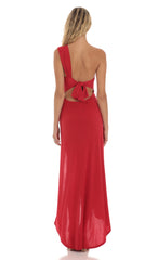 One Shoulder Dress in Red
