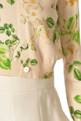 Rose Printed Knit Cardigan