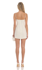 Chiffon Ruffle V-Neck Dress in Pastel Yellow