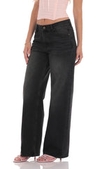 Low Rise Baggy Jeans in Black