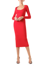 Long Sleeve Knit Midi Dress