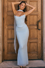 bluebell fluted hem maxi skirt