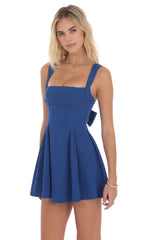 Crepe Fit and Flare Dress in Royal Blue