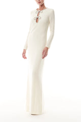 Ivory Crystal Bow Gown